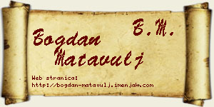 Bogdan Matavulj vizit kartica